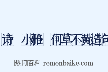 诗·小雅·何草不黄造句是什么意思的图片